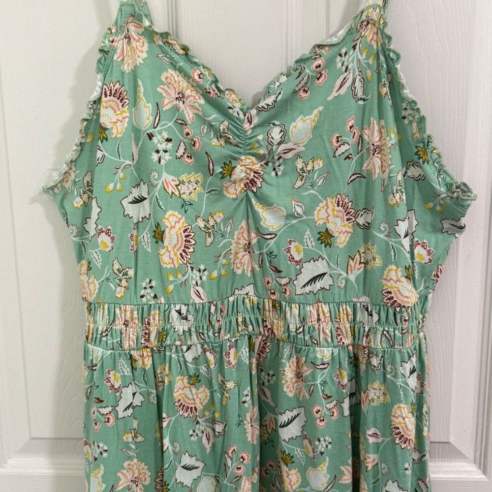 Torrid‎ Floral Babydoll Top Womens 2 Green Floral Super Soft Cottage Boho Fairy - Picture 5 of 12